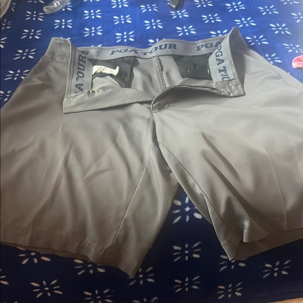 PGA Tour Gray Athletic Shorts with Elastic Waistband